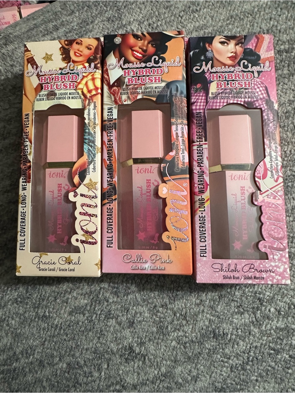 Ioni Cosmetics Cowgirl Collection Blush Trio Viral Rare Nude Tones